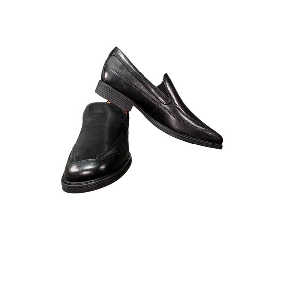 Clarks Mens Tilden Free Black Leather Slip-On Loafers Size 10.5M - Picture 3 of 8